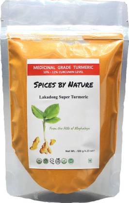 honey by nature Lakadong Turmeric Powder[10%-12% Highest Curcumin level, Organically grown in Meghalaya(120 GM)]