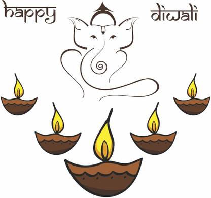 Aalam Designs 60 cm Shree Ganesha Wall Sticker (PVC Vinyl, Color:- Multicolor, Size:- 60 Cm X 65 Cm) Self Adhesive Sticker