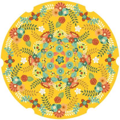 Aalam Designs 38 cm Rangoli Wall Sticker (PVC Vinyl, Color:- Multicolor) Self Adhesive Sticker