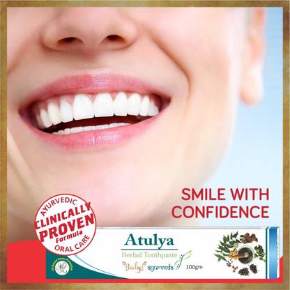 Atulya Medilink Herbal Toothpaste - Cloves, Cinnamon, Bakul & More - 100g (Pack of 1)