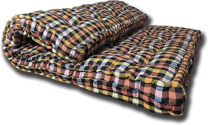 Atootfusion 100% Recyclable Dust Free Black Hosiery Cotton Soft Cotton Multicolour Queen Size Mattress | Cotton Gadda (Box Rectangle Type) (Queen Size (60X72X4 Inches)) 4 inch Queen Cotton Mattress