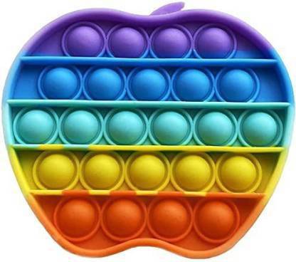 Khilona Wala poppit game pop it Fidget Toys it Rainbow Push pop Bubble Fidget Toy-(APPLE) (Multicolor) Word Games Board Game