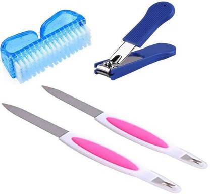 ShopCircuit 2 in 1 Manicure Pedicure Nail File Tool Cuticle Trimmer Cutter Remover for Women & Nail Clipper & Cutter with Nail Brush