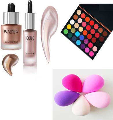 TUMR eyeshadow palette with Highlighter beauty puffi