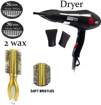 XVAIN PROFESSIONAL HAIR DRYER WITH YELLOW HAIR COMB AND 2 HAIR WAX (PACK OF 4)