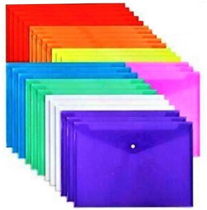 officekart Polypropylene Non - Toxic Envelope File Folder, A4 Clear File, MY CLEAR BAG PACK OF 24
