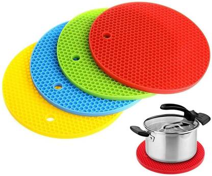 RUBYMECH SILICONE HOT POT MAT (4 PCS.) MAT FINISH Trivet