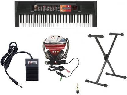YAMAHA FF51 PSR-F51 Keyboard with Adapter,Stand, Headphone,Sustain Pedal Combo Pack Digital Portable Keyboard
