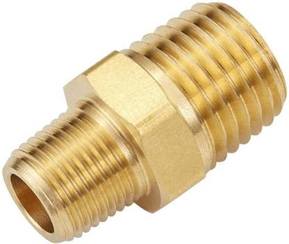PBI Brass Hex Reducing Nipple 1/8x3/8 BSP Male Connector Reducer 1/8" Inch x 3/8" Inch Hex Nipple Connector 2pcs 2-Way Reducer Pipe Joint
