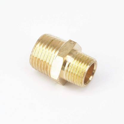 PBI Brass Hex Reducing Nipple 1/4x3/8 BSP Male Connector Reducer 1/4" Inch x 3/8" Inch Hex Nipple Connector 2pcs 2-Way Reducer Pipe Joint