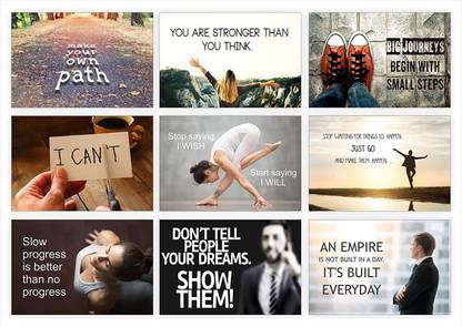 Motivational / Inspirational Quotes Post card (Inspiration) - Set of 9 Fine Art Print