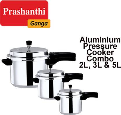 Prashanthi Ganga PRESSURE COOKER COMBO 2 L, 3 L, 5 L Outer Lid Pressure Cooker