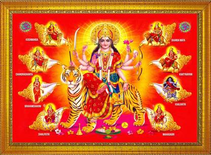 CRAFTSCORNER NAVROOP DURGA MATA FOR NAVRATRI POOJAN |DURGA MATA NAVROOP FOR NAVRATRI | Religious Frame