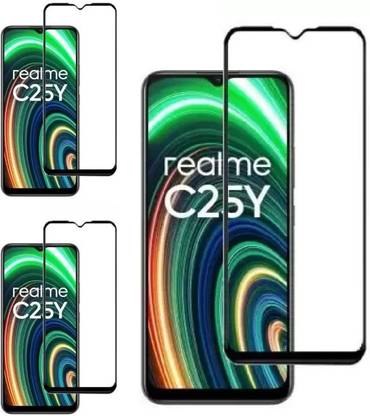 ISAAK Edge To Edge Tempered Glass for Realme C25Y Edge to Edge, Full Glue, 11D Tempered Glass