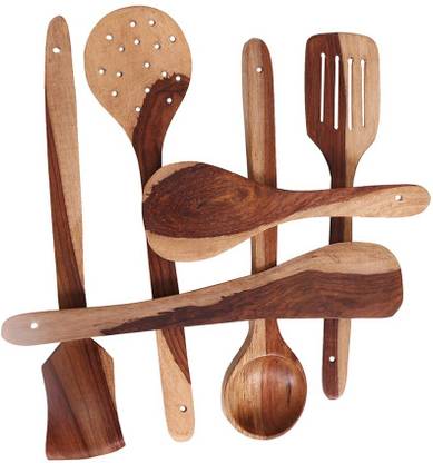 Flipkart SmartBuy Handmade Wooden Cooking Spoons and Serving Spoon Set Wooden Spatula