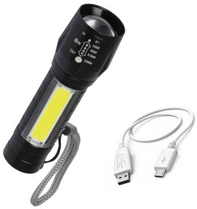 MHAX Mini LED Flashlight Rechargeable Built-in Battery Water-Resistant USB Torch