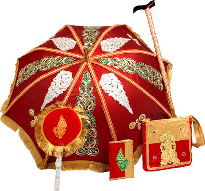 ANANTMAYA Kasi Yatra Set Gold and Red Umbrella