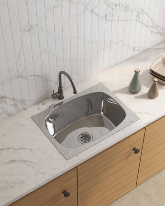 Mizzle KITCHEN SINK BASIN - SINGLE OVAL BOWL - RW 888 - ROWA SERIES - 0.8MM - STAINLESS STEEL 202 GRADE - 18''X18''X8'' INCH Vessel Sink