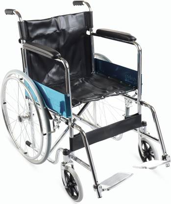 Entros Light Weight Regular Foldable Chromed Steel Wheelchair - SC809KD Manual Wheelchair