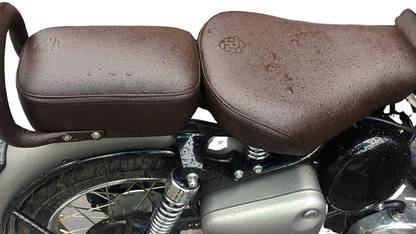 AHLMOTOR Leather Royal Enfield Classic 350/500 Cushion Seat Cover for Gun Metal & Signals (Brown) Split Bike Seat Cover For Royal Enfield Classic, Classic 350, Classic Chrome, Classic 500, Classic Desert Storm