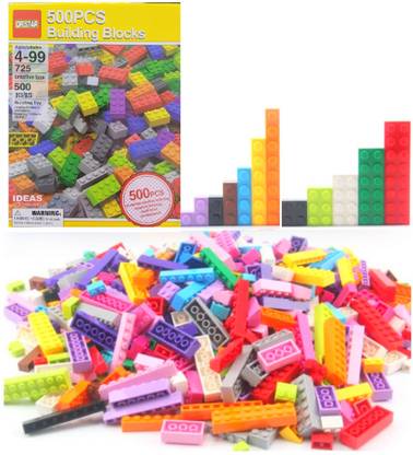 HALO NATION 500 Pcs Building Blocks for Kids - DIY Creative Multi Coloured Educational Mini Construction Building Blocks Puzzle Game Set for Kids Boys and Girls - L.E.G.O Compatible Building Blocks DIY City Bulk Bricks Set Blocks Kids Toy
