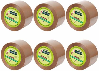 YAJNAS 2 Inch, 100 Meters (Pack of 6), 50 Microns Manual Dispenser cello tape (Manual)