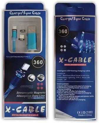 VibeX Magnetic Charging Cable 1 m XIX®-69-HRD-3 IN 1 STREAMOPTIC MAGNETO ABSORPTION DATA LINE