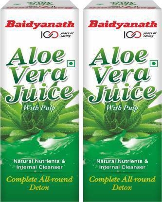 Baidyanath Aloe Vera Juice (with Pulp)- No Added Sugar | Source of Natural Nutrients, Boosts Immunity & Digestion, Pack of 2