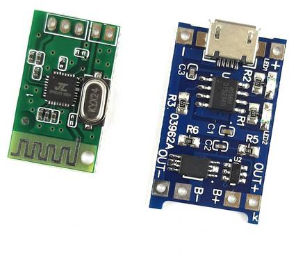 SAMAES Combo Pack of 5V Bluetooth 3.0 Audio Receiver Module and TP4056 3.7V Battery Charging Module with Protection Electronic Components Electronic Hobby Kit