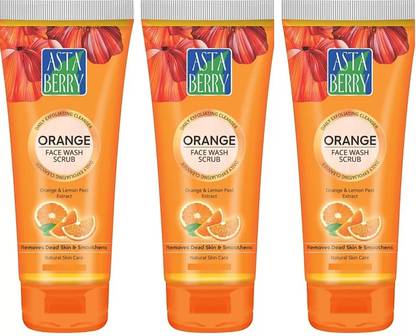 ASTABERRY Orange Scrub Vitanim C 60ml (Pack of 3)  (180 ml) Face Wash