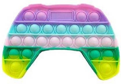 INDOVSION Game Controller Gamepad Shape Push Pop Bubble Sensory Fidget Toy ,Pop Game Controller Fidget Toy,Tie Dye Push Bubble Fidget Toy,Silicone Stress Reliever Toy ( REMOTE) Gag Toy