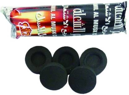 Buram Charcoal Tablets for Burning Dhoop Frankincense Pack of 1 Roll 10 Tablet Hookah Charcoals