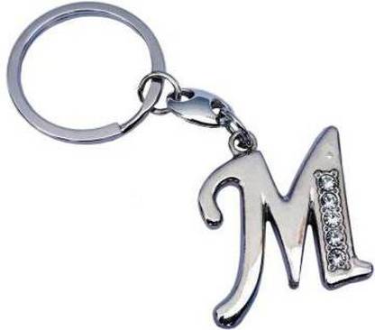 WHITE POPCORN M Alphabet Keychain Metal M Letter M Word Logo Key Chain Key Chain