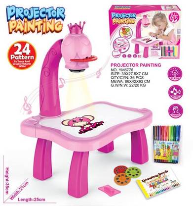 MGS Projector Painting, Drawing Projector Table for Kids, Trace and Draw Projector Toy with Light & Music, Child Smart Projector Sketcher Desk, Learning Projection Painting Machine for Boy Girl