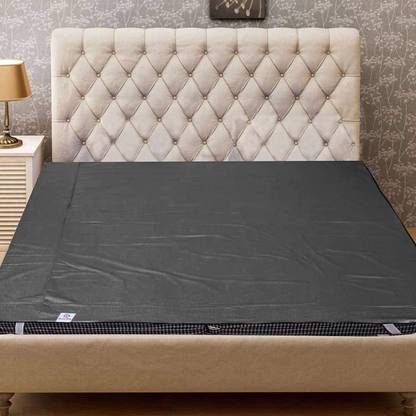 Heart Home PVC Waterproof and Dust Proof Double Bed Mattress Protector, Non-Toxic Bed Protector, Mattresses Cover, 78"x72" Inch (Grey)-HS_38_HEARTH21753