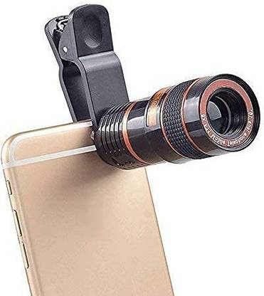SnoozeHub New 8X Telescope Lens for Mobile's Camera with Blur Background Effect & Adjustable Clip Compatible for All Mobile Phone(Multi Colour) Catadioptric Telescope