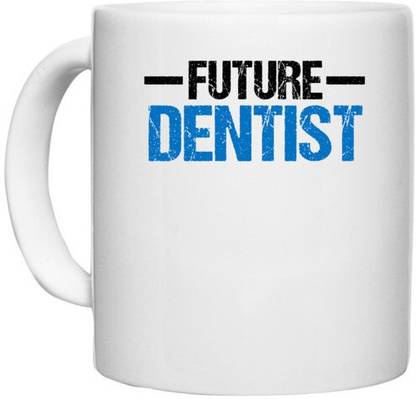 UDNAG White Ceramic Coffee / Tea 'Dentist | Future Dentist' Perfect for Gifting [330ml] Ceramic Coffee Mug