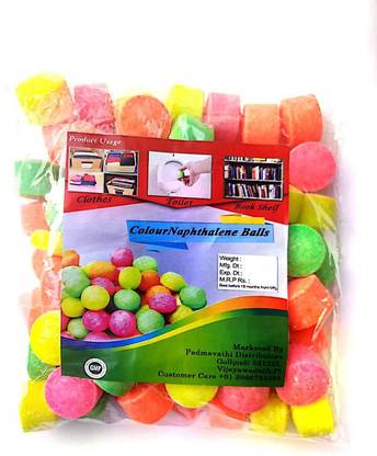 PMW Multi Coloured Naphthalene Balls - Kapoor Goli - Moth Balls - 1 Kilo NAPHTHALENE