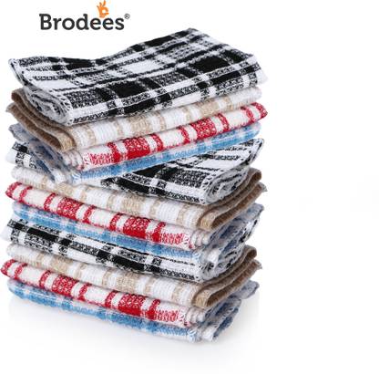 BRODEES Dish Cloth 30 x 30 Cm Pack of 12 Pcs Multicolor Cloth Napkins