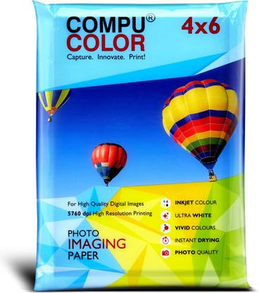 COMPU COLOR CAST COATED PRIMO Glossy Photo Paper 180GSM (4x6 inches, 100 sheets) Unruled 4x6 Inch 180 gsm Photo Paper