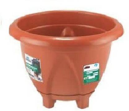 mahavir Eco products 594 Planter (20 ltr) Plastic Pot Round Shape Plastic Gamla / Flower Pot without Tray for Outdoor & Indoor -Planter (20 ltr), Brown Flower Pots ,Color - Brown Plant Container Set (Pack of 1, Brown) 594 Planter (20 ltr). Plant Container Set