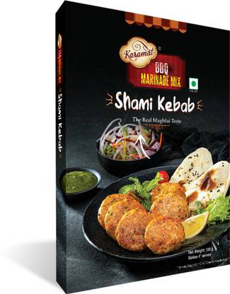 Karamat Shami Kebab Mix (Veg, 100g. Mix, Upto 4* Servings), Ready to Cook Marination Masala, Marination Masala, BBQ Masala, MYO