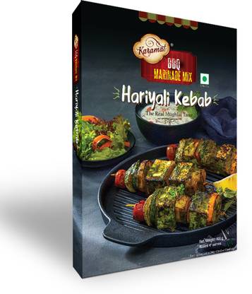Karamat Hariyali Kebab Marinade Mix (Veg, 100g. Mix, Upto 4* Servings), MYO, Tandoori Masala, No Artificial Colours and Preservatives, kabab Powder, BBQ Masala, Chicken Masala, Ready Cook