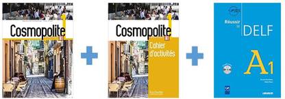 Cosmopolite 1-A1 Textbook With DVD + Workbook + DELF A1 Livre (3 Book Set)