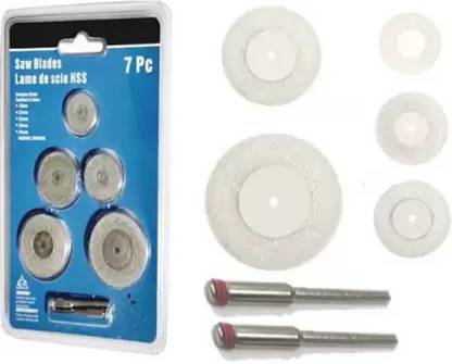 uptodatetools 5pcs/Lot +2 Mandel Dremel Accessories Diamond Grinding Wheel Saw Circular Cutting Disc Dremel Rotary Tool Diamond Discs Abrasive Disks 18-35mm Diamond Grinding Wheel Saw 18-35 mm Rotary Bit Set