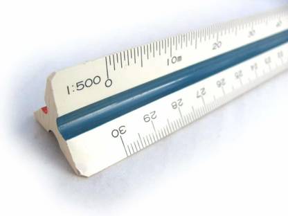 VISHAL Triangular Scale/Triangle Scale/Architect Ratio Scale/Architect Triangular Scale (300 mm, Multicolour) Ruler