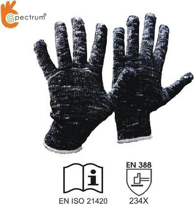 Spectrum "SWORD PRO" Hppe Knitted Hand Glove | Anti Cut Level 4 (1 Pair) Nylon, Polyester, Synthetic  Safety Gloves