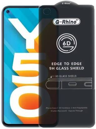 Mersal Edge To Edge Tempered Glass for Vivo Y50(Premium G-Rhino 6D Sensitive Touching Edge to Edge Tempered Glass With Camera Open Cut) Full Glue Branded Glass