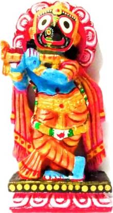 Atulya Odisha Lord Jagannath / Lord Nilamadhaba Idol Crafted in Pure Neem Wood . Decorative Showpiece  -  5 cm
