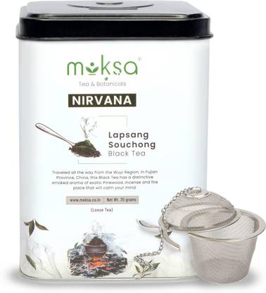 MOKSA Tea & Botanicals Luxury 100% Pure Lapsang Souchong Black Tea | Loose Tea | Premium Quality Unflavoured Black Tea Tin